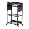 VEVOR 4-tier Tool Organizer Cart, 150 lbs Load Capacity, Floor Stand Rolling Drill Holder and Stability Storage Rack, Heavy Duty Garage Floor Rolling Storage Cart for Workshop, Garage, Black