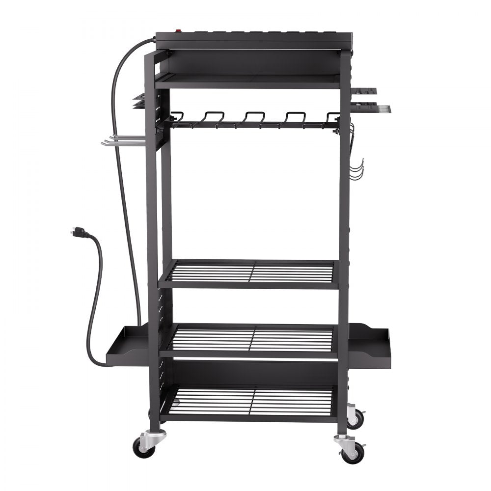 VEVOR 5-tier Tool Organizer Cart with Charging Station, 8 AC Outlet, Floor Stand Rolling Drill Holder and Tool Battery Storage Rack on Wheels, Garage Floor Rolling Storage Cart for Workshop, Garage