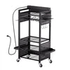 VEVOR 5-tier Tool Organizer Cart with Charging Station, 8 AC Outlet, Floor Stand Rolling Drill Holder and Tool Battery Storage Rack on Wheels, Garage Floor Rolling Storage Cart for Workshop, Garage