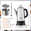 VEVOR 12-Cup Electric Percolator Coffee Pot, 304 Stainless Steel Coffee Percolator with Keep Warm Function & Heat-Resistant Handle, Classic Coffee Maker, Quick Brew & Easy-Pour Spout, Silver