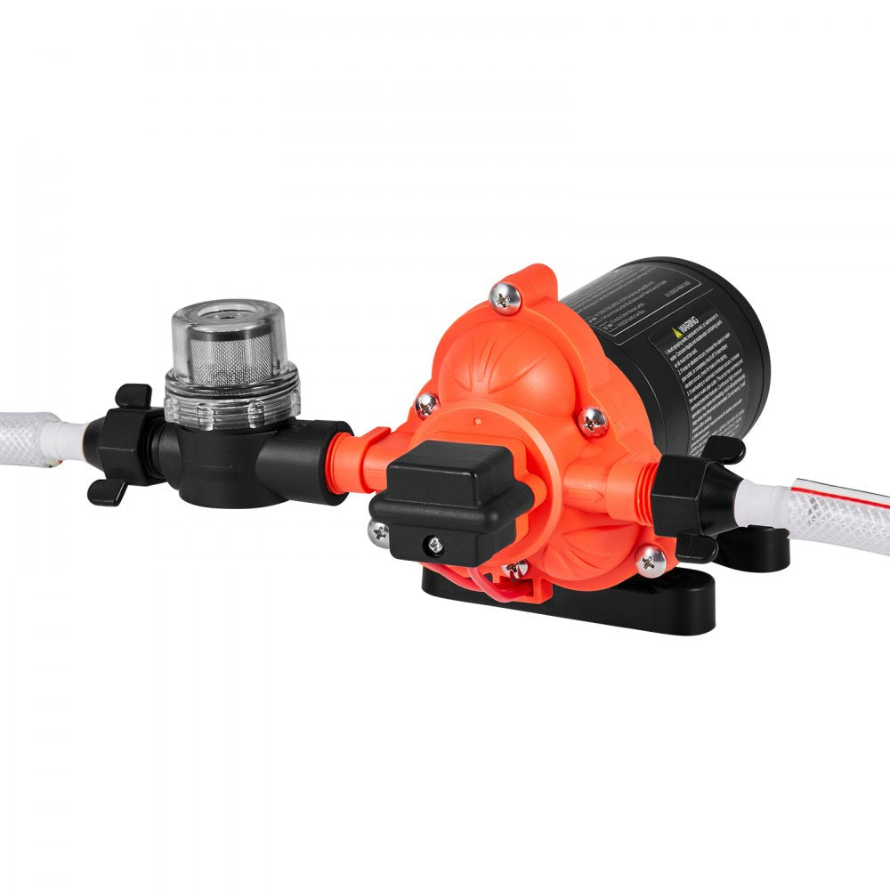 VEVOR RV Water Pump, 12V DC 4 GPM (15.1 L/min), 3-Chamber Self-Priming Diaphragm Water Pump with Automatic Pressure Switch, 40 PSI Max Pressure, On Demand for RV, Caravan, Marine, Yacht, Car Washing