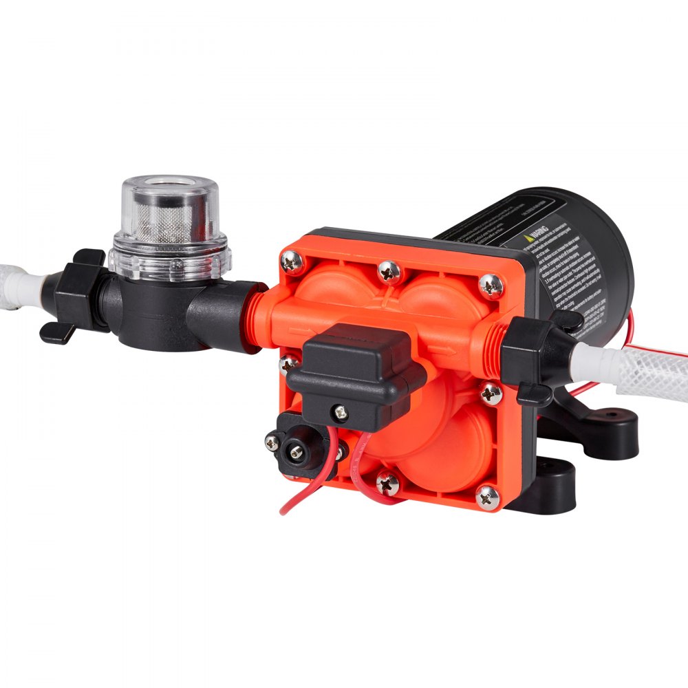 VEVOR RV Water Pump, 12V DC 5 GPM (18.9 L/min), 4-Chamber Self-Priming Diaphragm Water Pump with Automatic Pressure Switch, 70 PSI Max Pressure, On Demand for RV, Caravan, Marine, Yacht, Car Washing