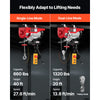 VEVOR Electric Hoist, 1320 lbs 120V Electric Winch with 328 ft Wireless & 14 ft Wired Remote Control, 40 ft Single Cable Lifting Height, Single/Double Slings, Lift Hoist for Garage Warehouse Factory