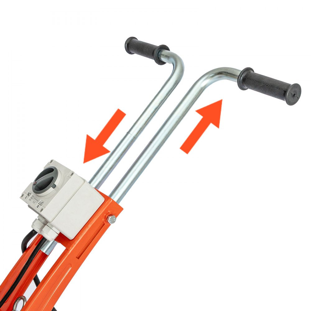 VEVOR Electric Concrete Grinder, 1400W 3600 RPM, Walk Behind Floor Polisher, Marble, Stone, Epoxy Floor Polishing, 7 in Grinding Disc, Adjustable Handle, with Vacuum Port, Dual Debris Control, Orange