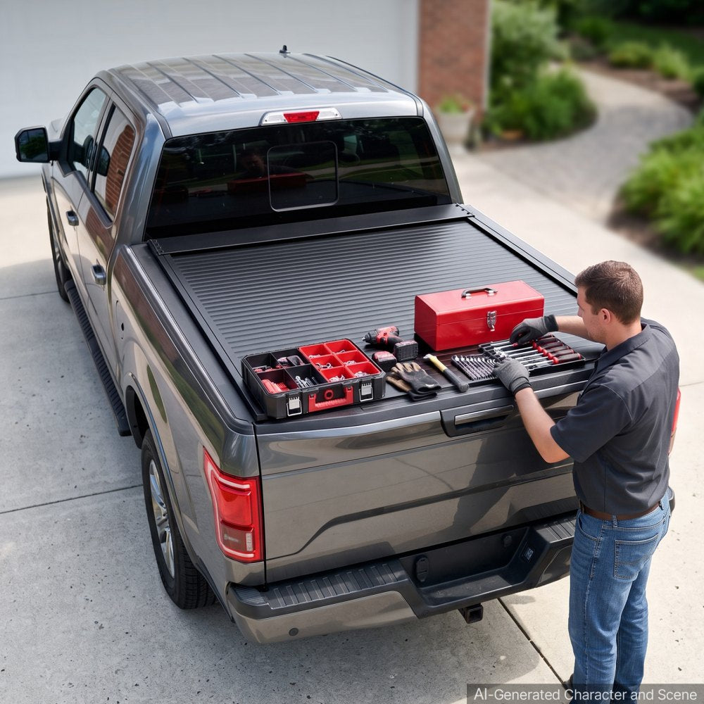 VEVOR Electric Retractable Tonneau Cover 5.5FT Hard Truck Bed Cover, Compatible with 2015-2026 F-150 5.5FT Bed (67.1"), Easy Remote Control, Waterproof Aluminum Frame, Electronic Lock for Trips
