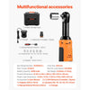 VEVOR Cordless Ratchet Wrench, 3/8 inch Drive, 230 RPM, up to 33 ft-lbs of Torque, Battery Powered Electric Ratchet Wrench Set with Two 2.0Ah Batteries, Charger, Sockets, Adaptor and Carrying Case