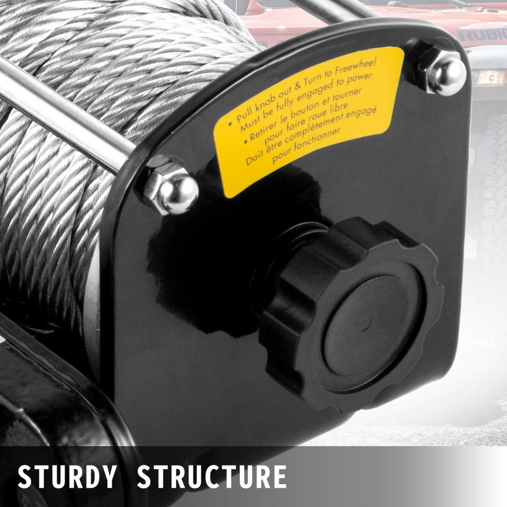 VEVOR Truck Winch 3,000LBS Electric Winch 10m Steel Cable 12V Power Winch Jeep Winch with Wireless Remote Control and Powerful Motor for UTV ATV & Jeep Truck and Wrangler Accessories in Car Lift