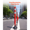 VEVOR Traffic Cones Delineator Posts, 48 Inch 8-Pack Orange Safety Post Cones with 4-Point Fixed Base & Reflective Strips for Parking Lots, Traffic Control, Road Safety, Construction Zones