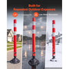 VEVOR Traffic Cones Delineator Posts, 48 Inch 8-Pack Orange Safety Post Cones with 4-Point Fixed Base & Reflective Strips for Parking Lots, Traffic Control, Road Safety, Construction Zones
