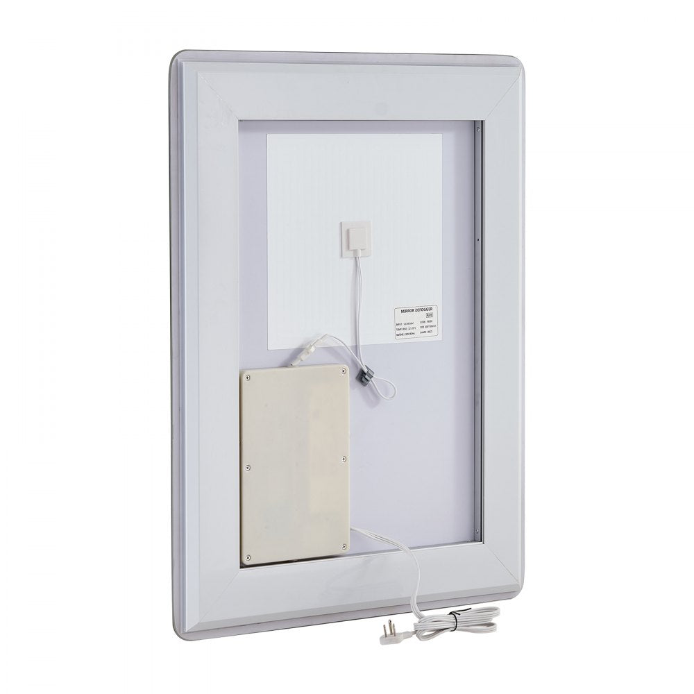 VEVOR LED Bathroom Mirror, 24" x 32" LED Bathroom Vanity Mirror with Frontlit and Backlit, Anti-Fog Memory Mirror with Lights, Stepless 3 Colors Temperature Dimmable Bathroom Mirror, Wall Mounted