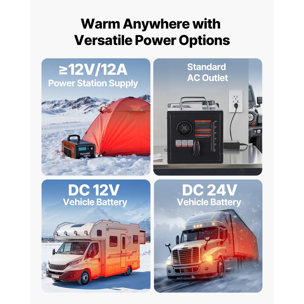 VEVOR Diesel Heater, 8KW, DC 12V/24V, All in One Portable Diesel Air Heater with Bluetooth APP Control, Remote Control and LCD Screen, 1.9 Gal Fuel Tank for Trucks, Vans, RVs, Campers, and Garages