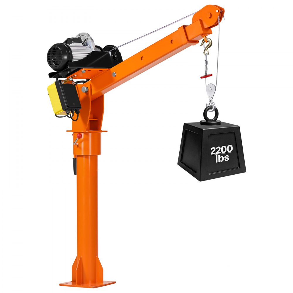 VEVOR Electric Truck Crane, 2200 lbs Pickup Truck Crane with 2200 LBS Electric Hoist, 360° Rotating Telescopic Boom, Premium Galvanized Steel, Foldable Pickup Bed Jib Hoist for Machine Lumber Lifting