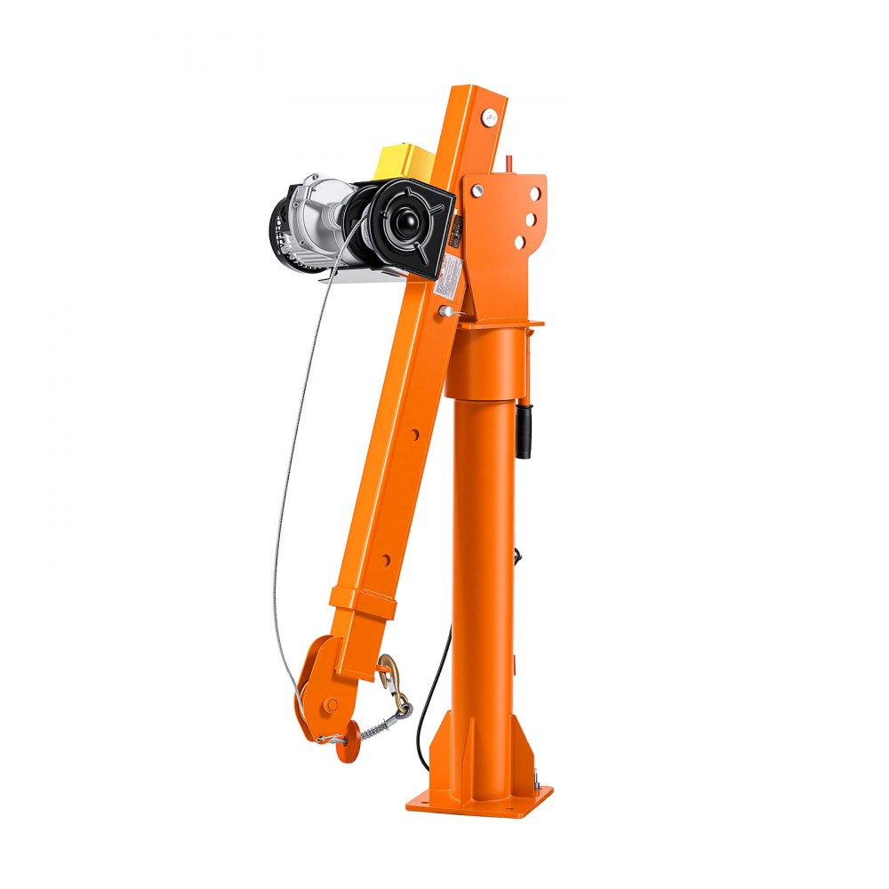 VEVOR Electric Truck Crane, 2200 lbs Pickup Truck Crane with 2200 LBS Electric Hoist, 360° Rotating Telescopic Boom, Premium Galvanized Steel, Foldable Pickup Bed Jib Hoist for Machine Lumber Lifting