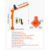 VEVOR Electric Truck Crane, 1100 lbs Pickup Truck Crane with PA800 Electric Hoist, 360° Rotating Telescopic Boom, Premium Galvanized Steel,Foldable Pickup Bed Jib Hoist for Machine Lumber Lifting