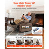 VEVOR Power Lift Recliner Chair, Dual Motor, Large Electric Lift Chair with Heat and Massage for Elderly, Infinite Position Adjustment, Velvet Fabric, with Side and Front Pockets, Cup Holders, Brown