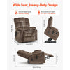VEVOR Power Lift Recliner Chair, Dual Motor, Large Electric Lift Chair with Heat and Massage for Elderly, Infinite Position Adjustment, Velvet Fabric, with Side and Front Pockets, Cup Holders, Brown