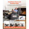 VEVOR Power Lift Recliner Chair, Dual Motor, Large Electric Lift Chair with Heat and Massage for Elderly, Infinite Position Adjustment, Velvet Fabric, with Storage Pockets, Cup Holders, Dark Gray
