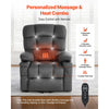 VEVOR Power Lift Recliner Chair, Dual Motor, Large Electric Lift Chair with Heat and Massage for Elderly, Infinite Position Adjustment, Velvet Fabric, with Storage Pockets, Cup Holders, Dark Gray