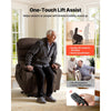 VEVOR Power Lift Recliner Chair, Dual Motor Medium Lift Chair with Heat and Massage for Elderly, Position Adjustable, Remote Control, with Side Pockets, Chenille Fabric, Brown