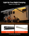 VEVOR Motorized RV Awning Complete Kit, 17.06FT Electric Retractable RV Awning with Aluminum Alloy Frame & Waterproof Fabric, Outdoor Camping Trailer Awnings Fit Most RVs (17FT Type, Gradient Gray)