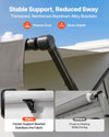 VEVOR Motorized RV Awning Complete Kit, 15.06FT Electric Retractable RV Awning with Aluminum Alloy Frame & Waterproof Fabric, Outdoor Camping Trailer Awnings Fit Most RVs (15FT Type, Gradient Black)