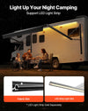 VEVOR Motorized RV Awning Complete Kit, 15.06FT Electric Retractable RV Awning with Aluminum Alloy Frame & Waterproof Fabric, Outdoor Camping Trailer Awnings Fit Most RVs (15FT Type, Gradient Black)