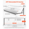 VEVOR Motorized RV Awning Complete Kit, 21.06FT Electric Retractable RV Awning with Aluminum Alloy Frame & Waterproof Fabric, Outdoor Camping Trailer Awnings Fit Most RVs (21FT Type, Gradient Gray)