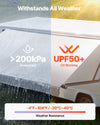 VEVOR Motorized RV Awning Complete Kit, 21.06FT Electric Retractable RV Awning with Aluminum Alloy Frame & Waterproof Fabric, Outdoor Camping Trailer Awnings Fit Most RVs (21FT Type, Gradient Gray)