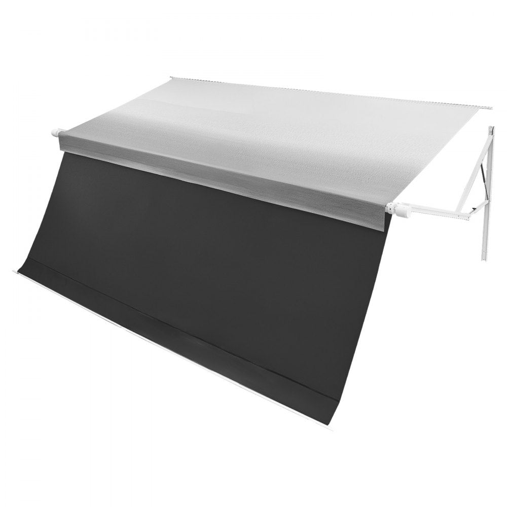 VEVOR Motorized RV Awning Complete Kit & Sunshade Screen, 18.06FT Electric Retractable RV Awning with Aluminum Alloy Frame & Waterproof Fabric, Outdoor Camping Trailer Awnings Fit Most RVs (18FT Type)