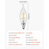 VEVOR LED Candelabra Bulbs, 12-Pack Dimmable Chandelier Light Bulbs, Vintage Flame Tip Candle Light Bulb with 2725K Warm Lighting, 90+ High CRI & E12 Base for Chandeliers, Wall Sconces & Table Lamps