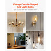 VEVOR LED Candelabra Bulbs, 12-Pack Dimmable Chandelier Light Bulbs, Vintage Clear Glass Candle Light Bulb with 2725K Warm Lighting, 90+ High CRI & E12 Base for Chandeliers, Wall Sconces & Table Lamps