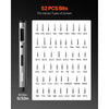 VEVOR Electric Precision Screwdriver Set, 52 Magnetic Bits, Mini Electric Screwdriver with Magnetic Storage Box, S2 Steel Bits, LED Light, Type-C Charging, for Phone, Laptop, and Electronics Repair