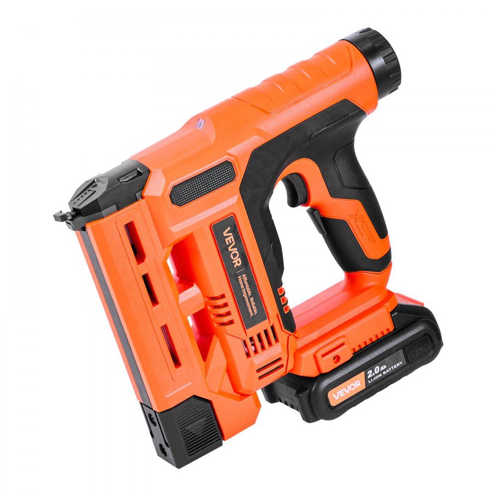 VEVOR Cordless Brad Nailer, 2-in-1 Nail Gun Staple Gun, 18 Gauge 1-1/4 inch, Includes 500 Pcs Staples and 500 Pcs Nails, with Battery and Charger, Non-Slip Rubber Grip, for Woodworking DIY Projects