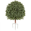 VEVOR Artificial Topiary Ball Boxwood Bush 20 in Set of 2 Green Fake Shrubs, PE Faux Trees with Metal Ground Spikes, Indoor & Outdoor Plant for Front Door, Entryway, Porch, Balcony, Patio, Garden