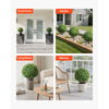 VEVOR Artificial Topiary Boxwood Trees with Ground Spike, 22 inch 2 Set Faux Shrubs & Bushes Potted Plants, Fake Silk Tree Look Real for Decor Front Porch Outdoor Indoor Patio Garden Balcony Backyard