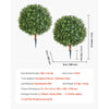 VEVOR Artificial Topiary Boxwood Trees with Ground Spike, 22 inch 2 Set Faux Shrubs & Bushes Potted Plants, Fake Silk Tree Look Real for Decor Front Porch Outdoor Indoor Patio Garden Balcony Backyard