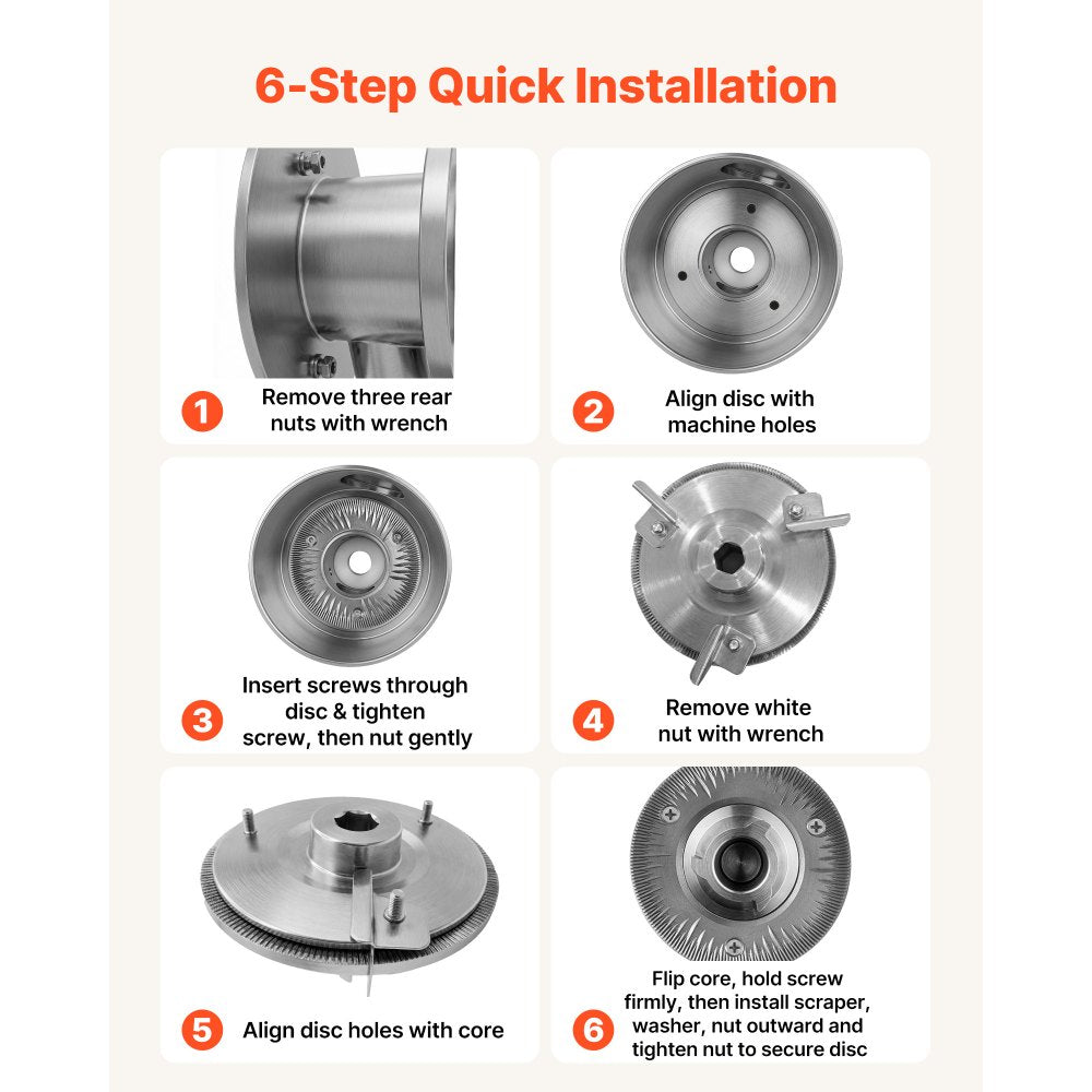 VEVOR 2PCS Grinding Sheets for Electric Grain Mill Grinder, Cast Iron Dry Grinding Discs, Replacement Grinding Plates Compatible with VEVOR HN-2200, HN-3000 Corn Spice Mill Grinder