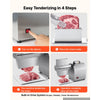 VEVOR Commercial Meat Tenderizer, 750W Electric Beef Machine 265 Lbs/H, for Turkey Chicken Pork, Heavy Duty Stainless Steel Kitchen Tool with 67 Blades, Food Tong, Cleaning Brush, Wide Feed Chute
