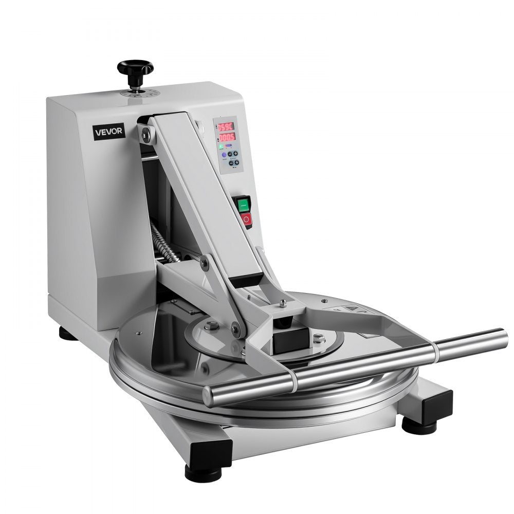 VEVOR Commercial Pizza Dough Press Machine 18 in Electric Dough Sheeter, Ideal for Bakery Home Restaurant Use, 1200W Cast Aluminum Pastry Press Plate, Adjustable Thickness Bread Forming Presser