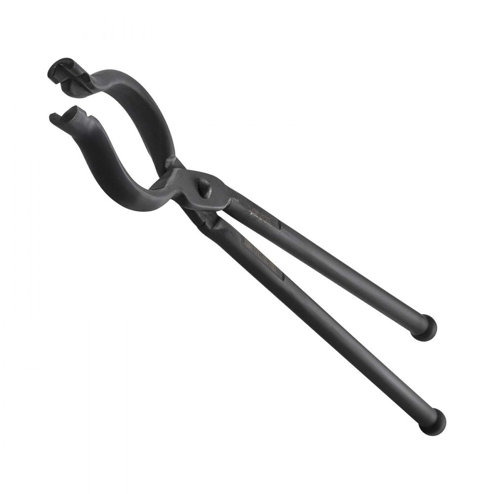 VEVOR Blacksmith Tongs 4-Piece V-Bit/Flat/Blade/Wolf Jaw Tongs Set Black, for Bladesmithing & Blacksmithing, Firm Grip, Extended Handles, Premium Carbon Steel, Forge Tongs Bundle Set with Rivets
