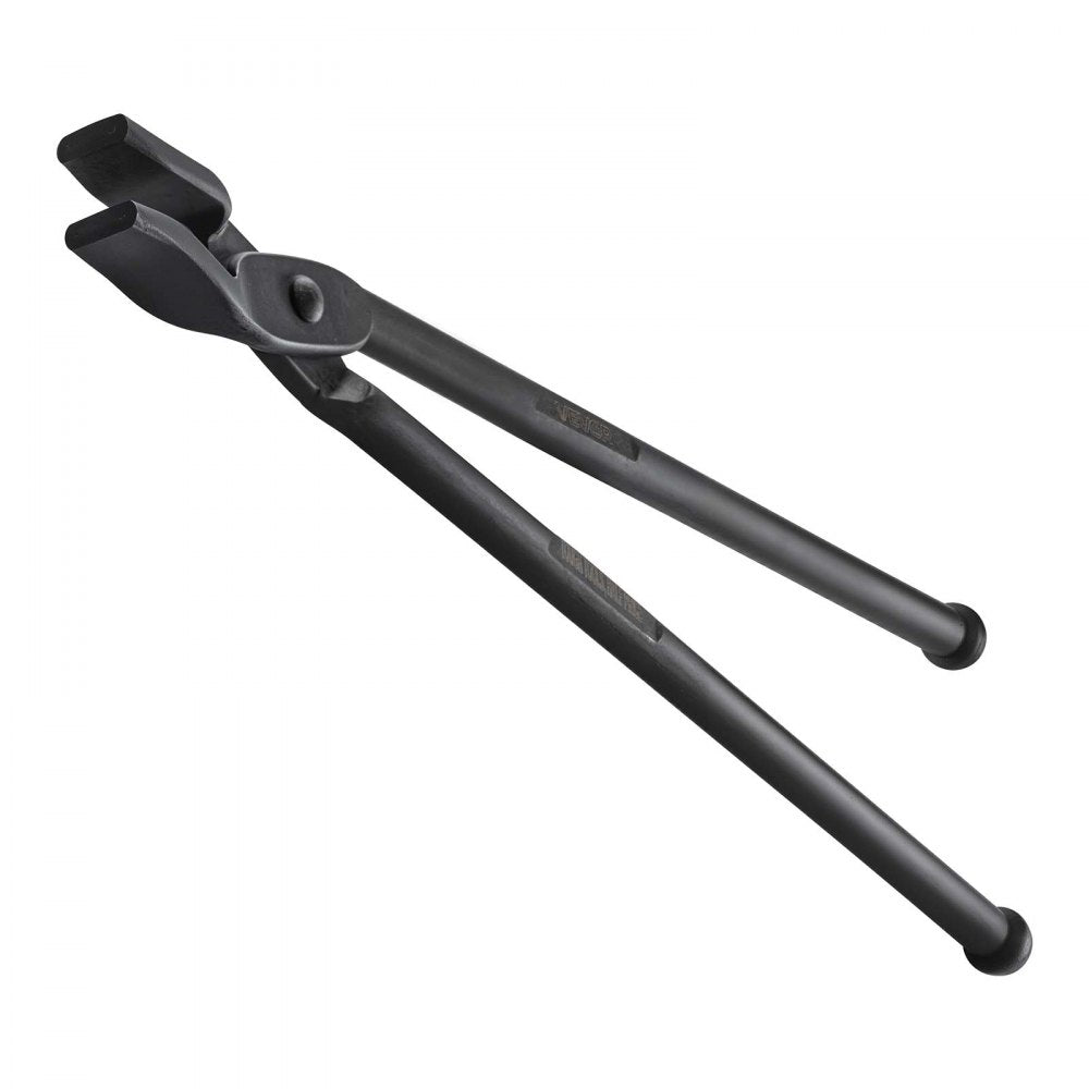 VEVOR Blacksmith Tongs 4-Piece V-Bit/Flat/Blade/Wolf Jaw Tongs Set Black, for Bladesmithing & Blacksmithing, Firm Grip, Extended Handles, Premium Carbon Steel, Forge Tongs Bundle Set with Rivets