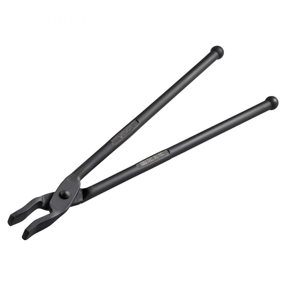VEVOR Blacksmith Tongs 5-Piece V-Bit/Flat/Blade/Square/Wolf Jaw Tongs Set, for Bladesmithing & Blacksmithing, Firm Grip, Extended Handles, Premium Carbon Steel, Forge Tongs Bundle Set with Rivets