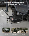 VEVOR Low Profile Oil Drain Pan, 15 Gallon Capacity, Rolling Oil Drain Pan with Electric Pump & 7.2 ft Hose, Leak-proof & Corrosion-resistant, Fit for Cars, SUVs, Trucks, Motorcycles, ATVs, Metal