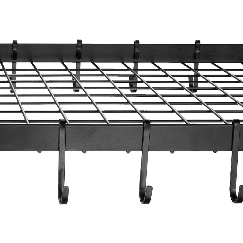 VEVOR Hanging Pot Rack, 36 inch Hanging Pot Rack Ceiling Mount, Ceiling Pot Rack with 20 S Hooks, 80 lbs Loading Weight, Ideal for Home, Restaurant, Kitchen Cookware, Utensils