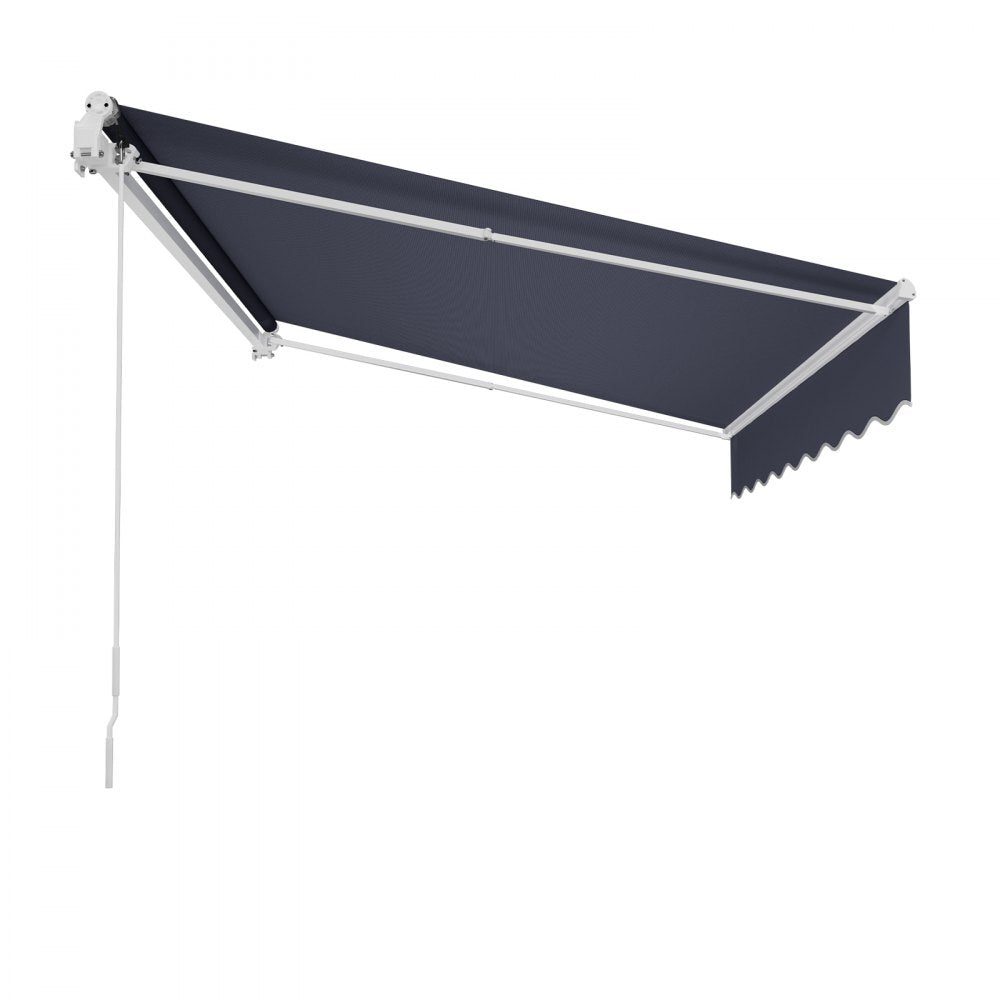 VEVOR Electric Retractable Awning, 9.8' x 8.2' Motorized Patio Awning, Sunshade Shelter with Remote Controller & Manual Crank Handle, Waterproof Polyester Fabric for Outdoor Deck, Balcony, Yard, Gray