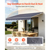 VEVOR Electric Retractable Awning, 14.1' x 9.8' Motorized Patio Awning, Sunshade Shelter with Remote Controller & Manual Crank Handle, Waterproof Polyester Fabric for Outdoor Deck, Balcony, Yard, Gray