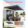 VEVOR Electric Retractable Awning, 14.1' x 9.8' Motorized Patio Awning, Sunshade Shelter with Remote Controller & Manual Crank Handle, Waterproof Polyester Fabric for Outdoor Deck, Balcony, Yard, Gray