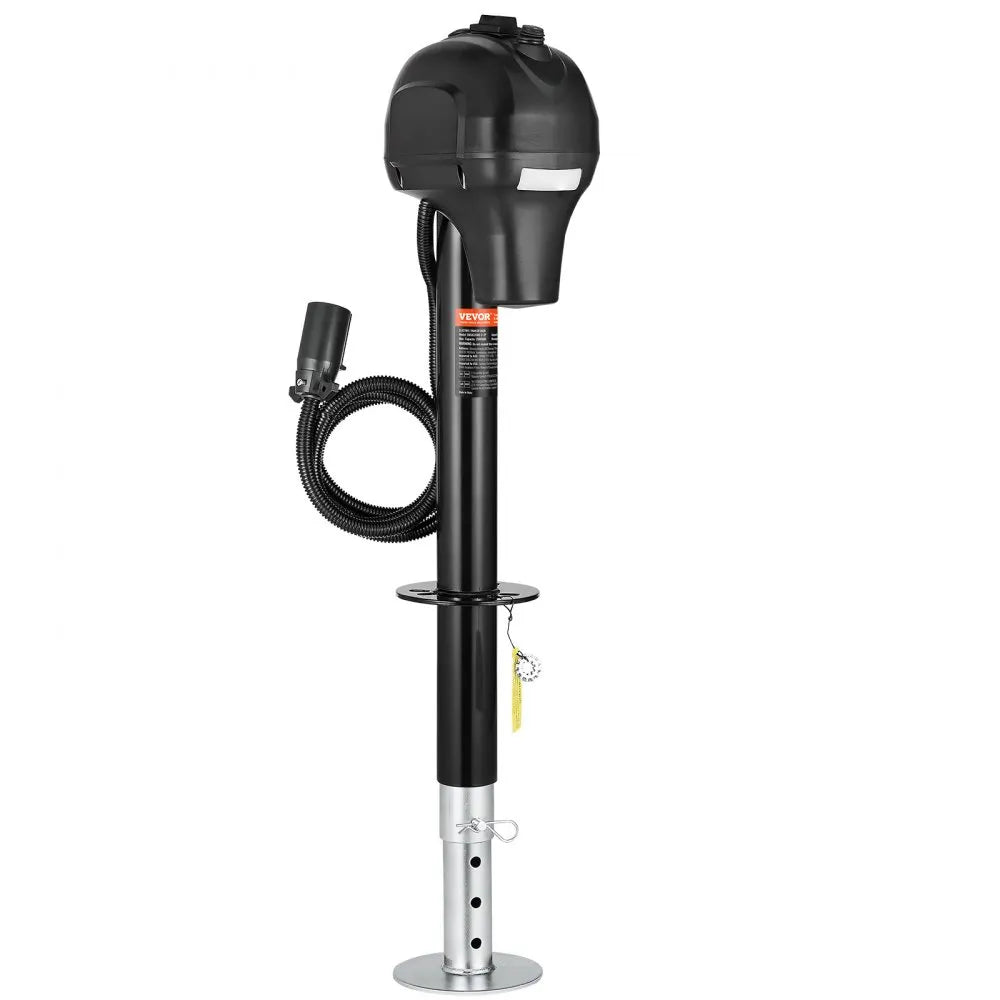 VEVOR Electric Trailer Jack, 3500 lbs, Heavy Duty RV Electric Power Tongue Jack with 7-pin Connector, Manual Crank Handle & Weatherproof Jack Cover, 9.5"-27.5" Lift, for Trailers, Campers & RVs, Black