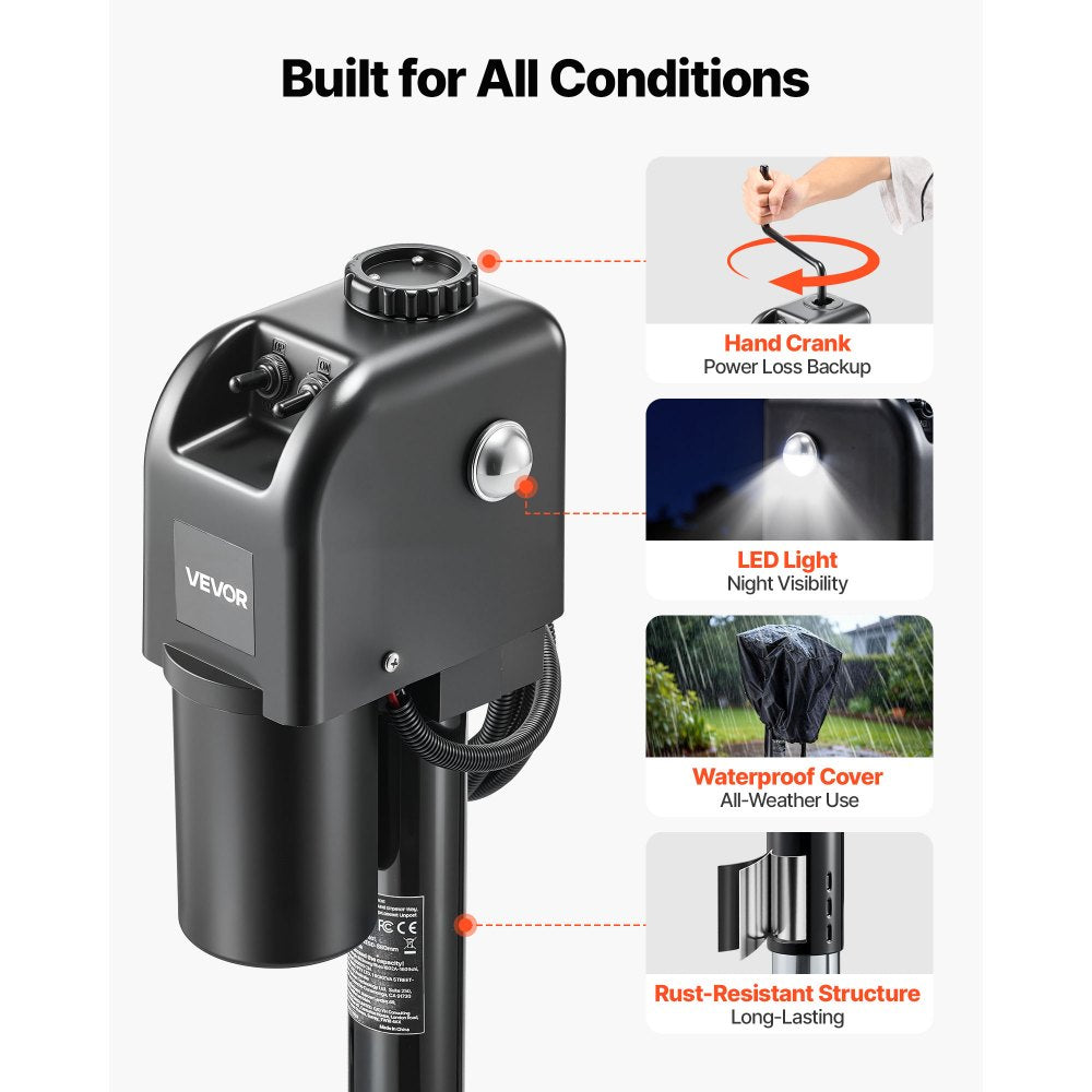 VEVOR Electric Trailer Jack, 7500 lbs Capacity, Electric Power Tongue Jack with Waterproof Protective Cover & LED Light for Travel Trailer, Camper, RV, 9.84-27.84 in Lift, 12V DC with Wiring, Black