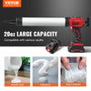 VEVOR Cordless Caulking Gun 20oz/600ml, 20V Electric Sausage Caulking Gun with 4 Adjustable Speeds, Anti-Drip Battery Powered Caulk Gun & 2.0AH Battery, Fast Charger, LED Light for Filling, Sealing